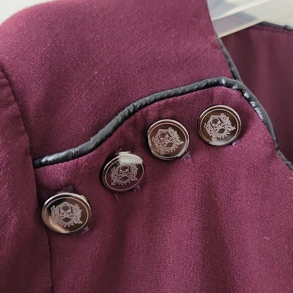 THE KOOPLES | Double layer dress burgundy red black buttons sz 40 - Picture 5 of 9